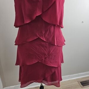 S.L. Fashions Layered Pink Dress